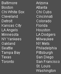 MLB TEAMS