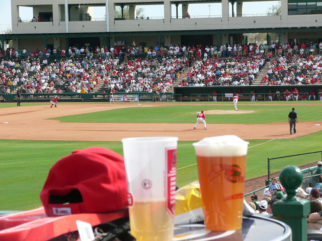 写真：ビールと観戦